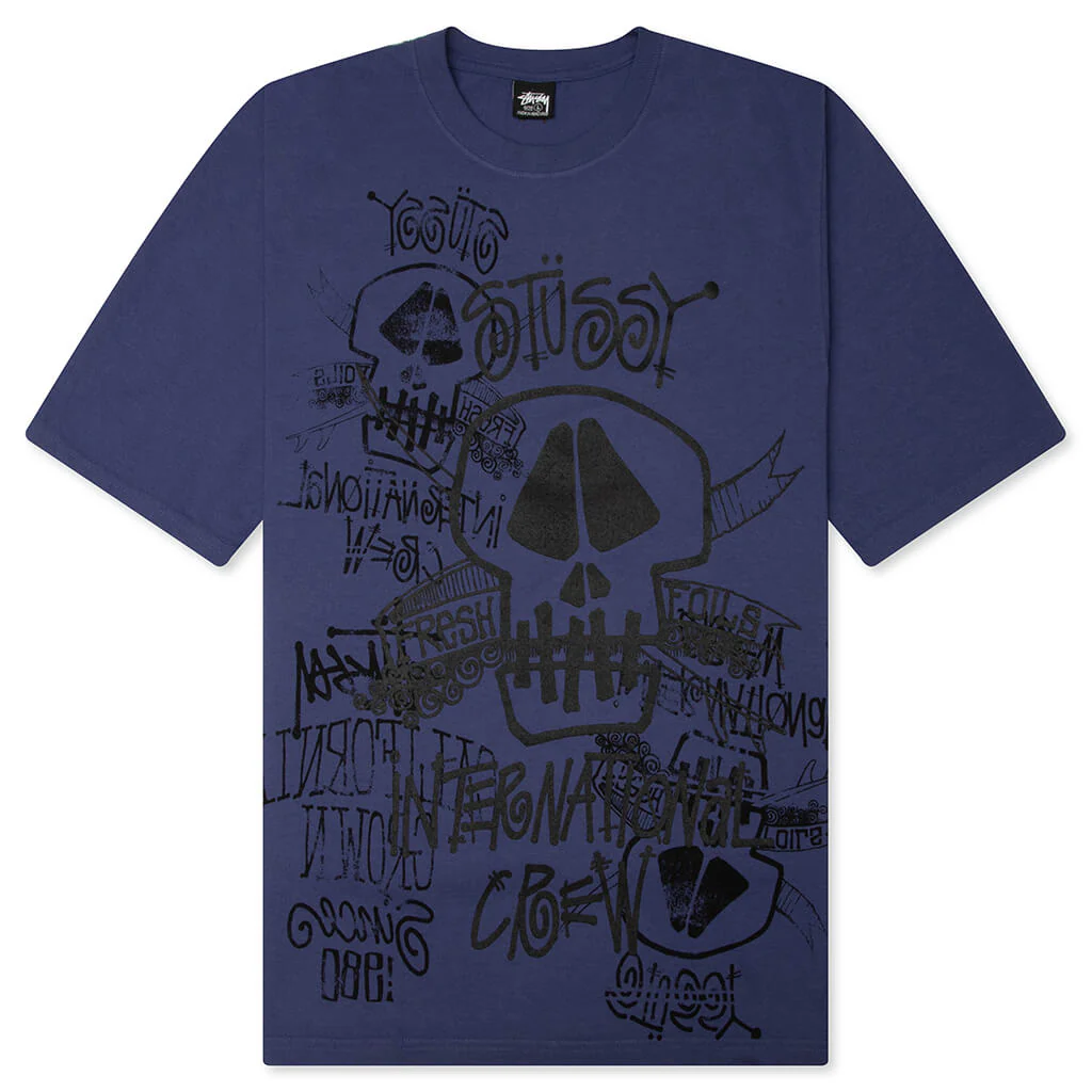 Skulls Pigment Dyed Tee - Indigo