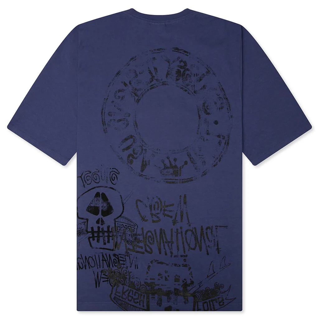 Skulls Pigment Dyed Tee - Indigo - Image 2