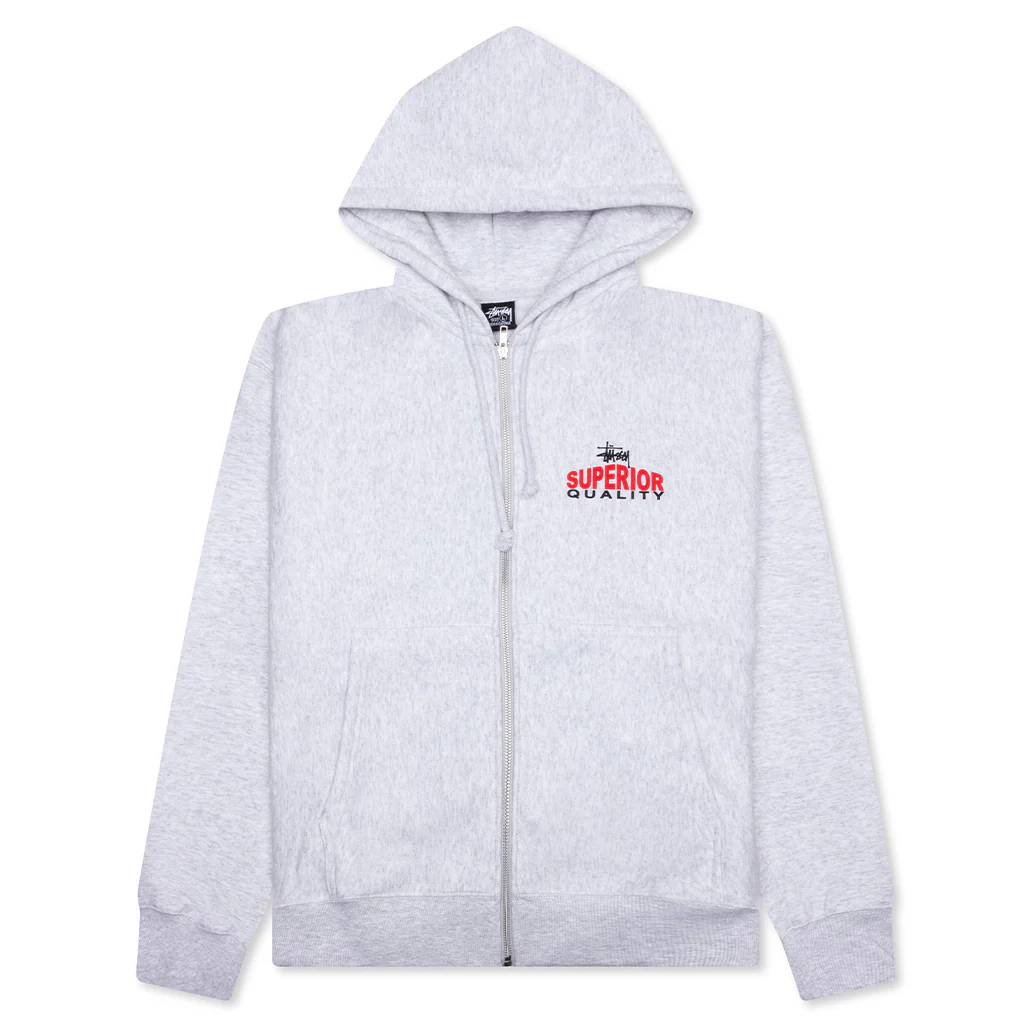 Superior Quality Zip Hoodie - Ash Heather
