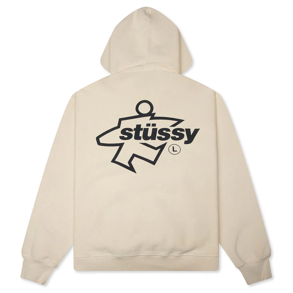 Surf Size Garment Dyed Zip Hood - Bone - Image 2
