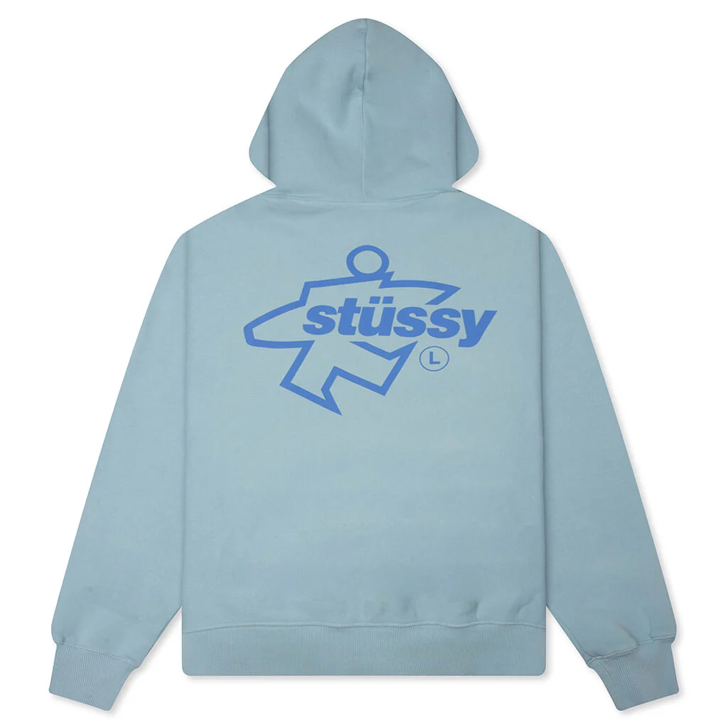 Surf Size Garment Dyed Zip Hood - Sky Blue - Image 2