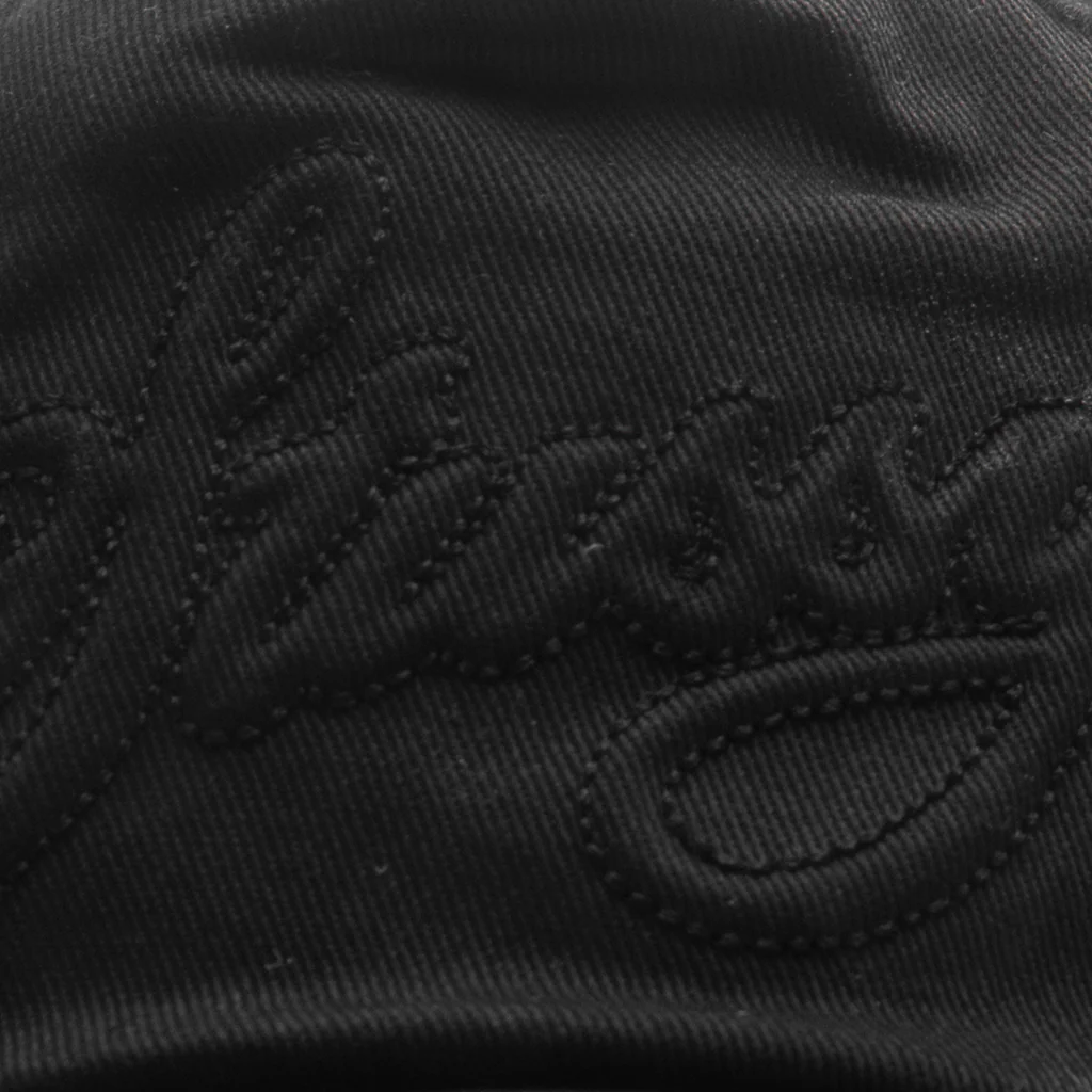 Waxed Cursive Stitched Trucker Snapback - Black - Image 2