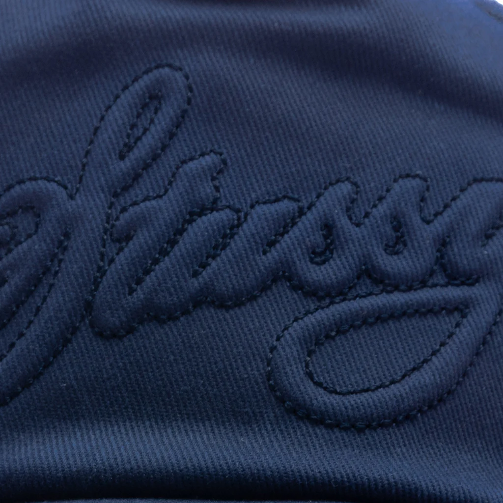 Waxed Cursive Stitched Trucker Snapback - Navy - Image 2