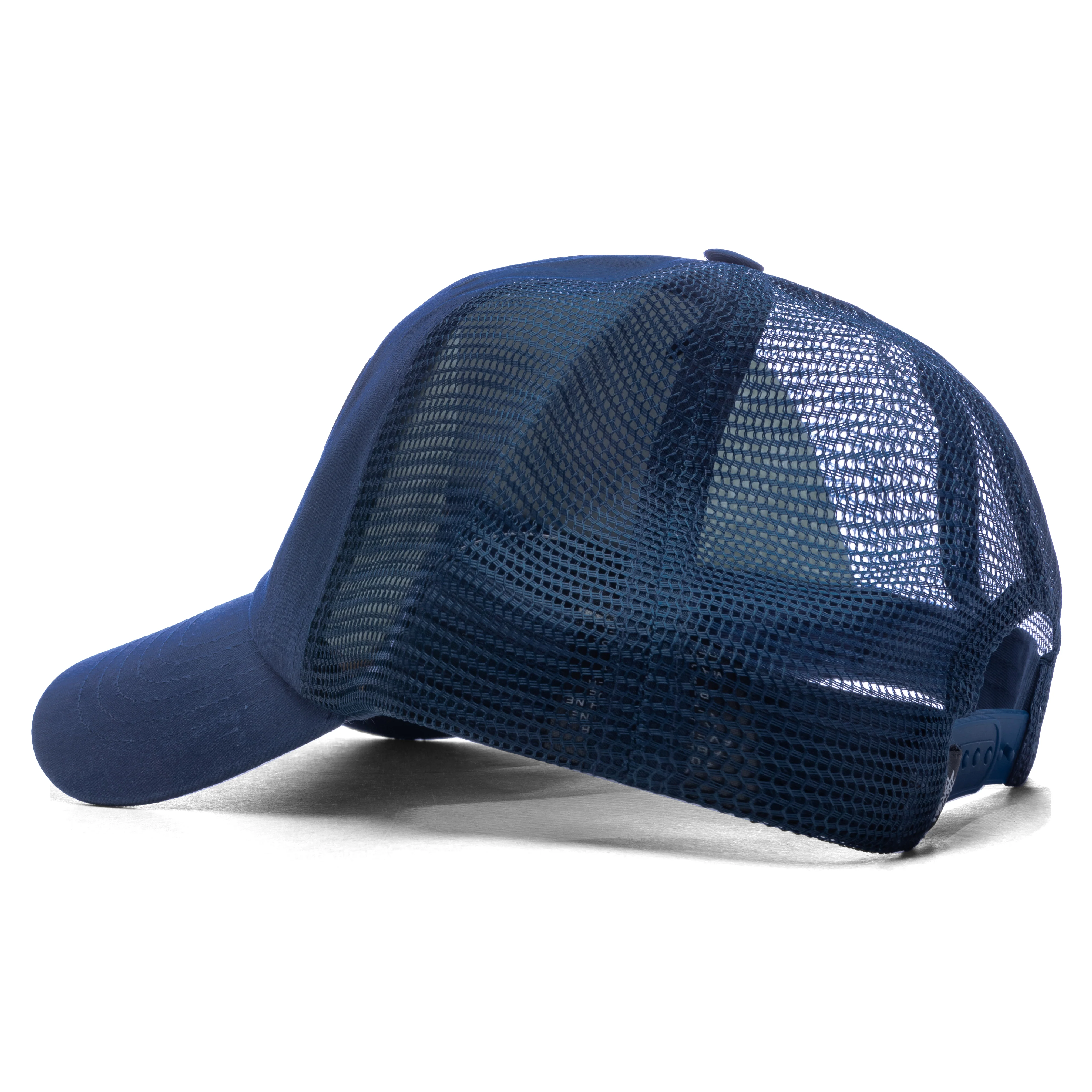 Waxed Cursive Stitched Trucker Snapback - Navy - Image 4