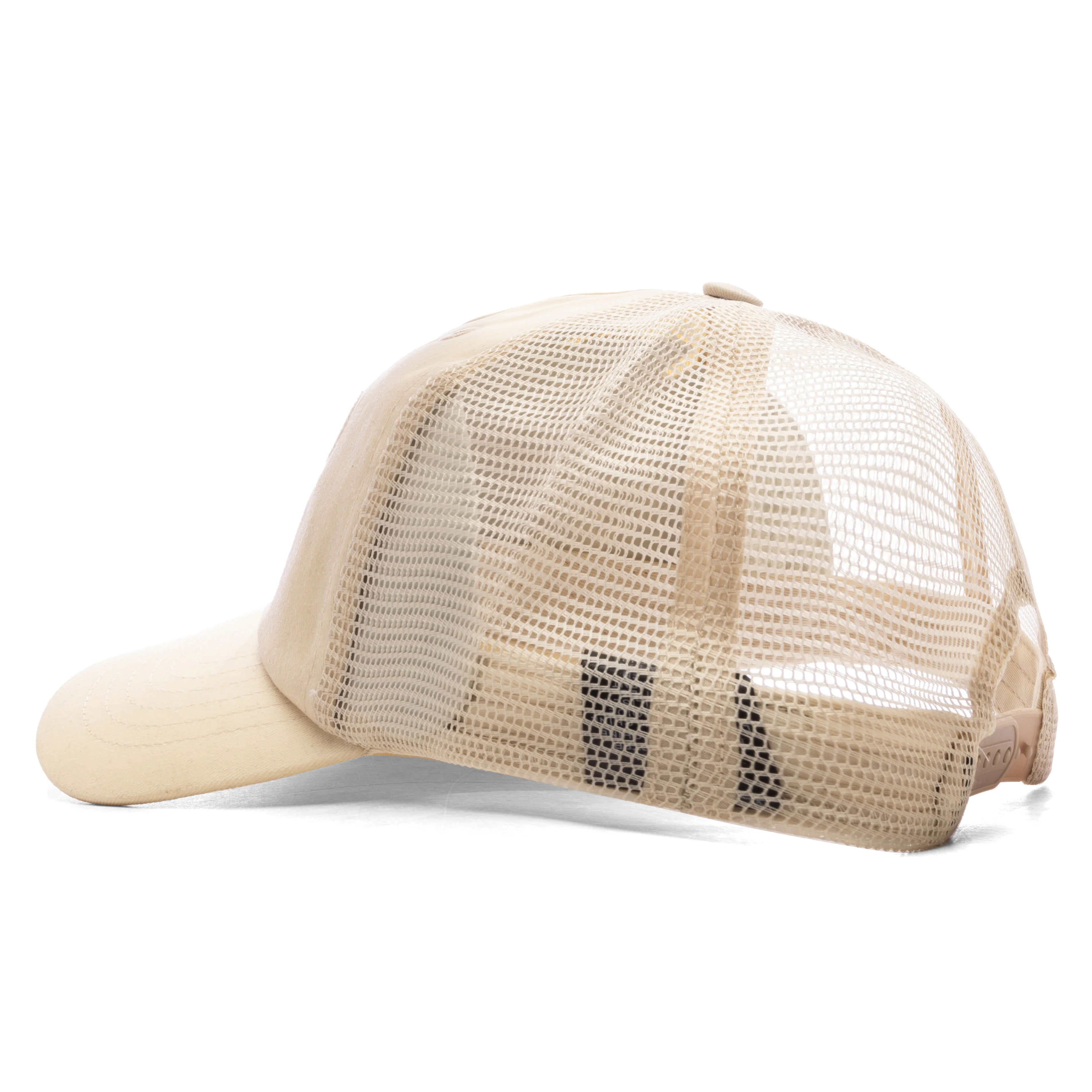 Waxed Cursive Stitch Snapback Trucker - Sand - Image 4