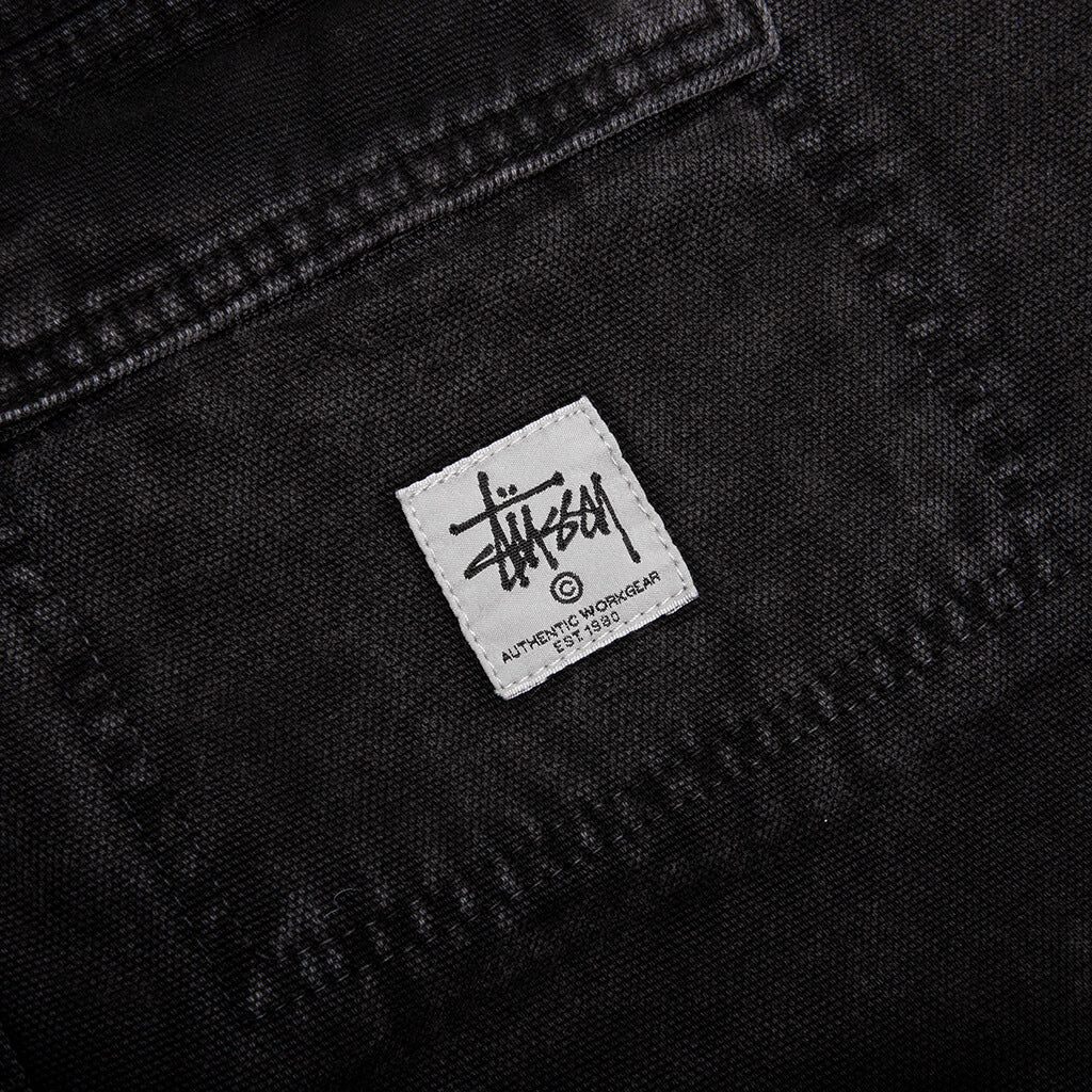 Washed Canvas Shop Jacket - Black - Image 3
