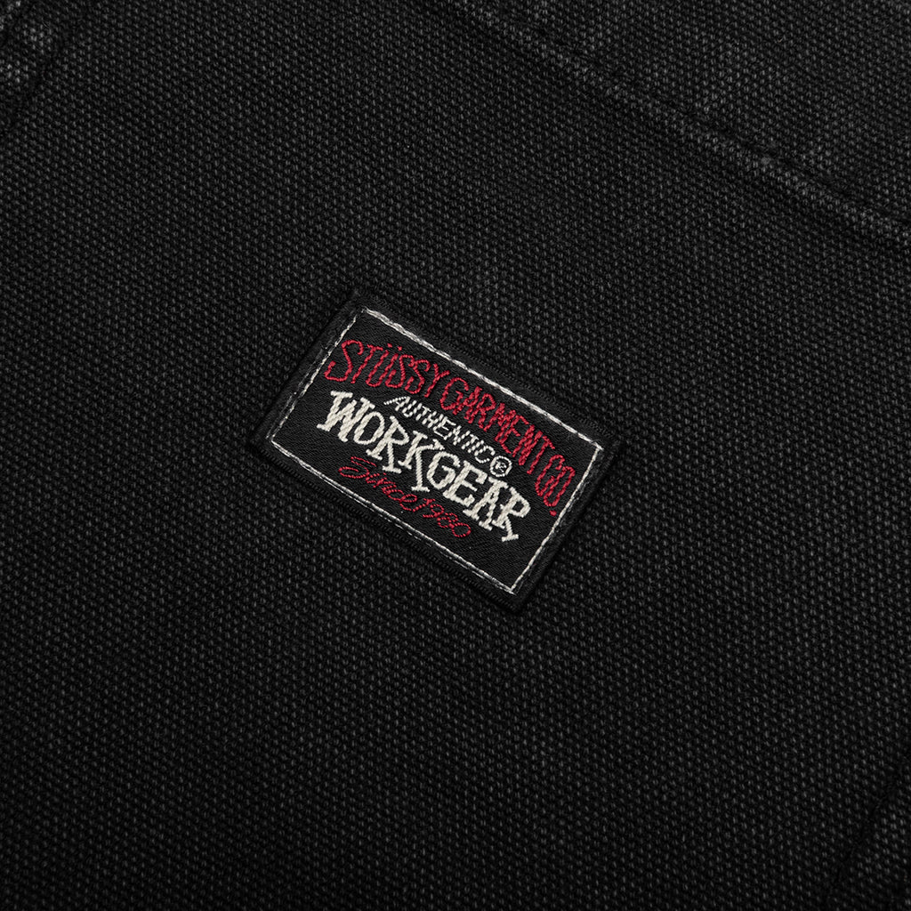 Washed Canvas Work Short - Black - Image 5