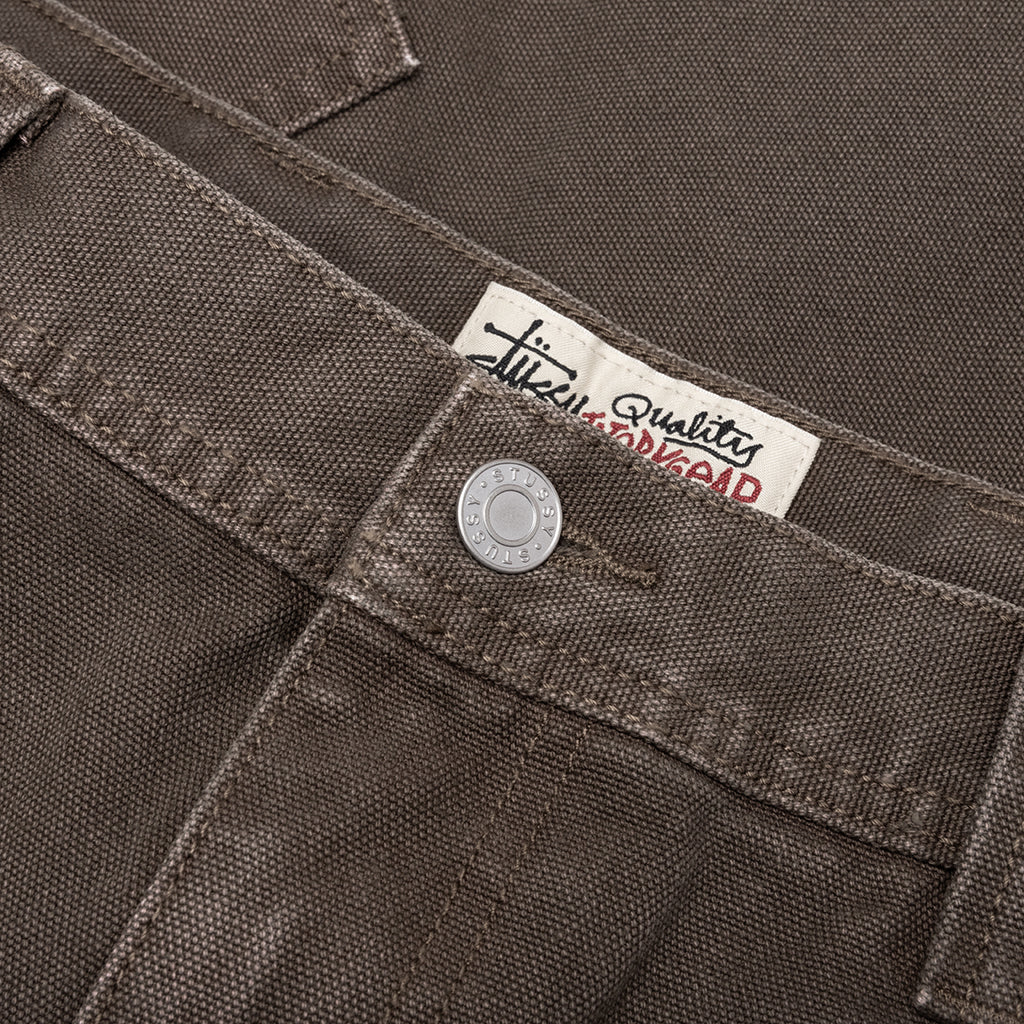 Washed Canvas Work Short - Brown - Image 3
