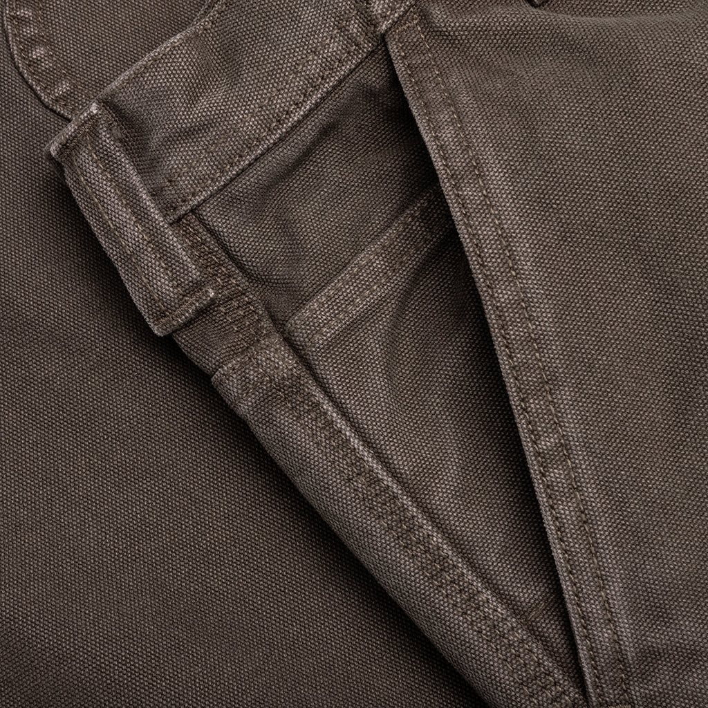 Washed Canvas Work Short - Brown - Image 4