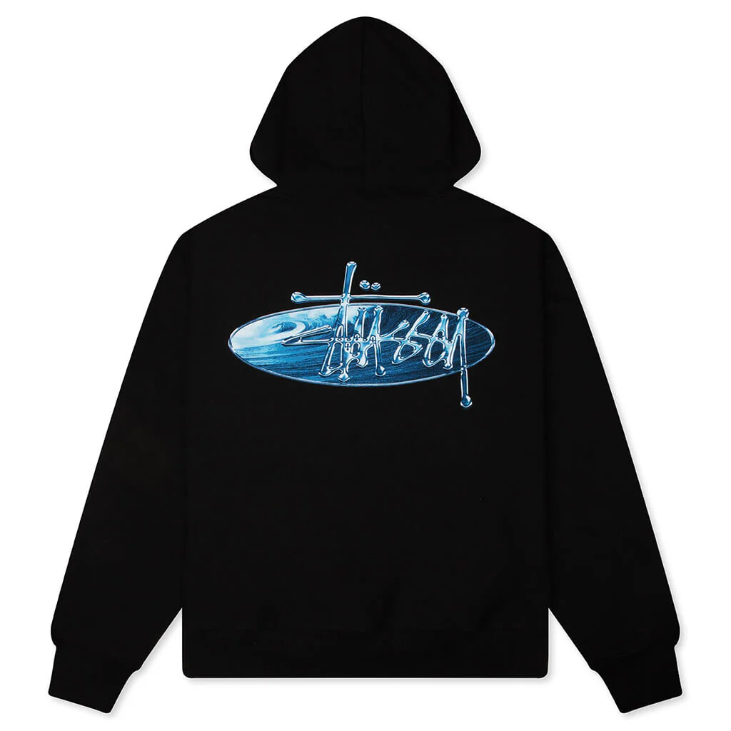 Wave Oval Hoodie - Black - Image 2