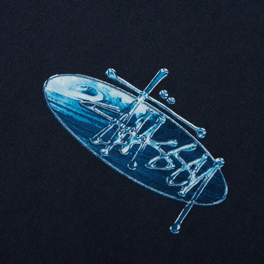 Wave Oval Hoodie - Navy - Image 3
