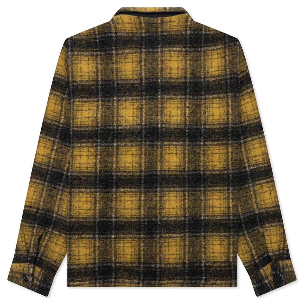 Wool Plaid Zip Shirt - Yellow - Image 2