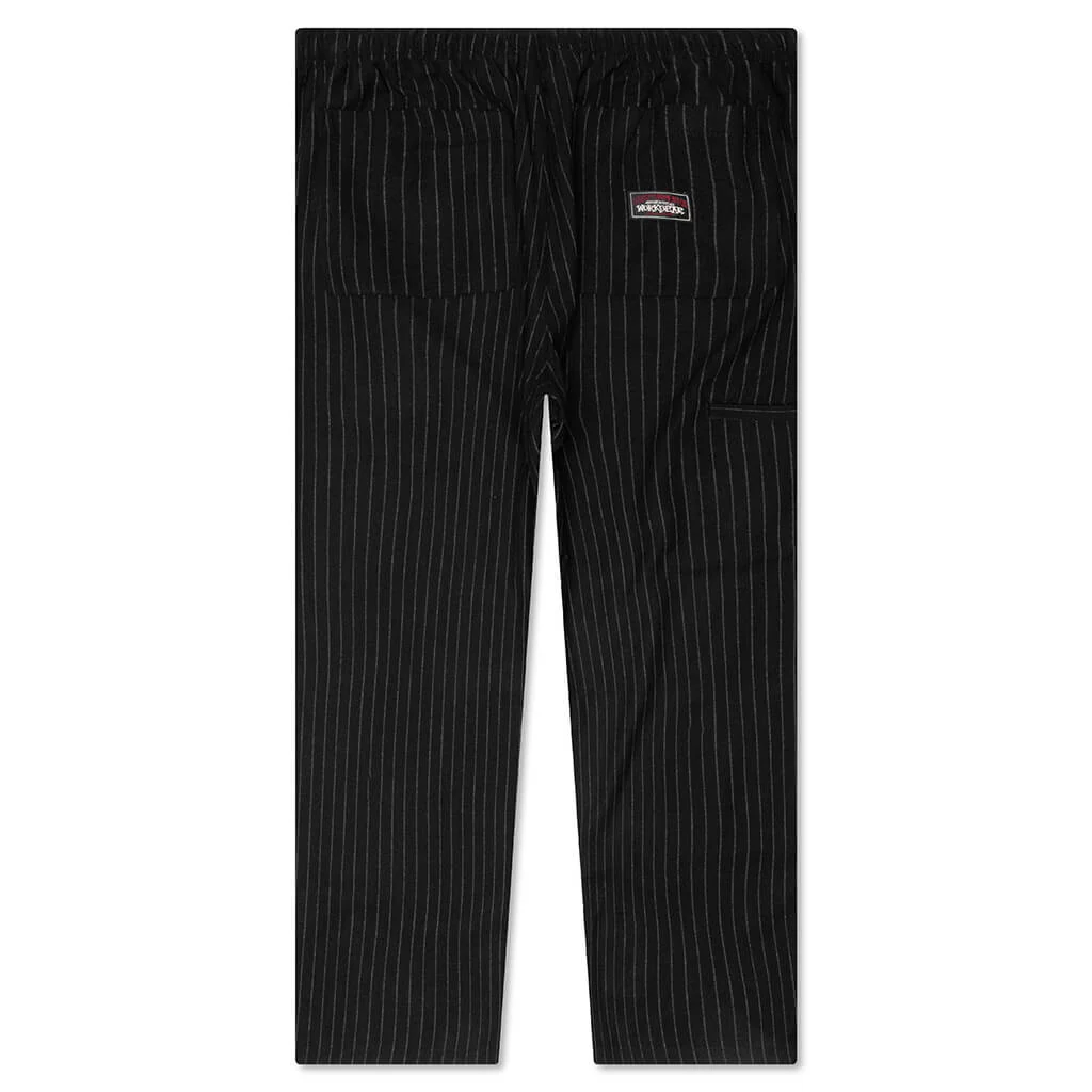 Wool Stripe Beach Pant - Black - Image 2