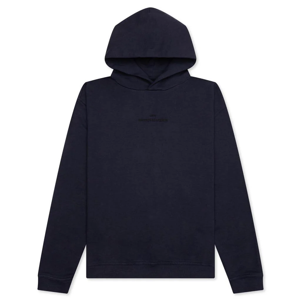 Tonal Upside Down Logo Hoodie - Blue/Tonal Embroidery