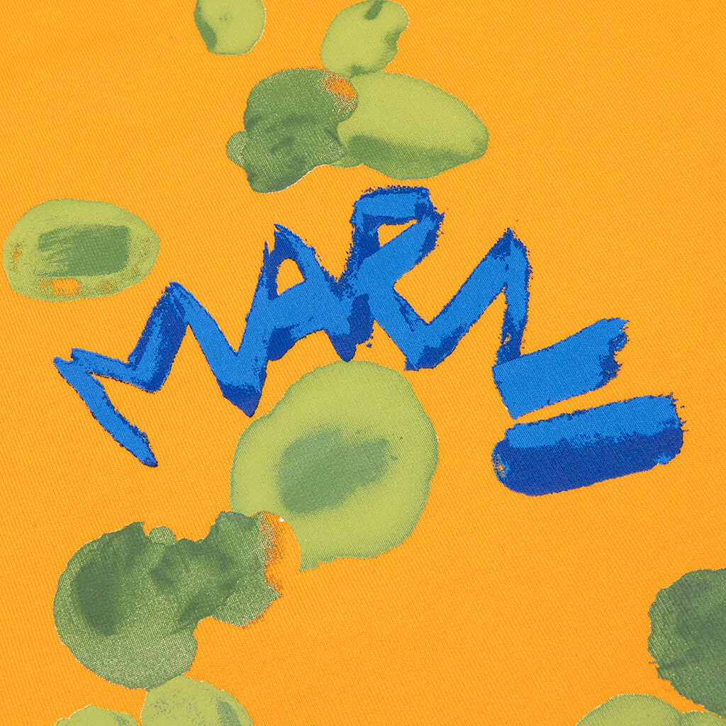 Organic Cotton Sweatshirt With Marni Dripping Print - Light Orange - Image 3