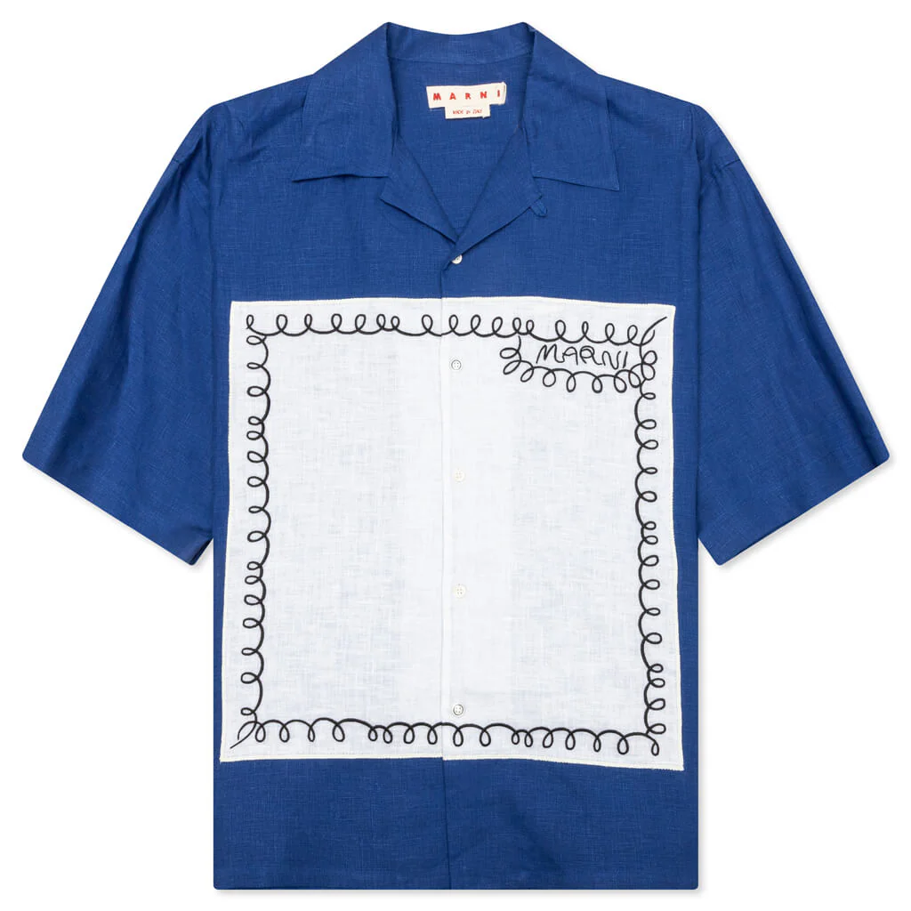 Poplin Bowling Shirt - Mazarine Blue