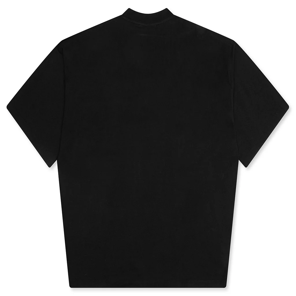 Mock Neck Boxy Fit T-Shirt - Black - Image 2
