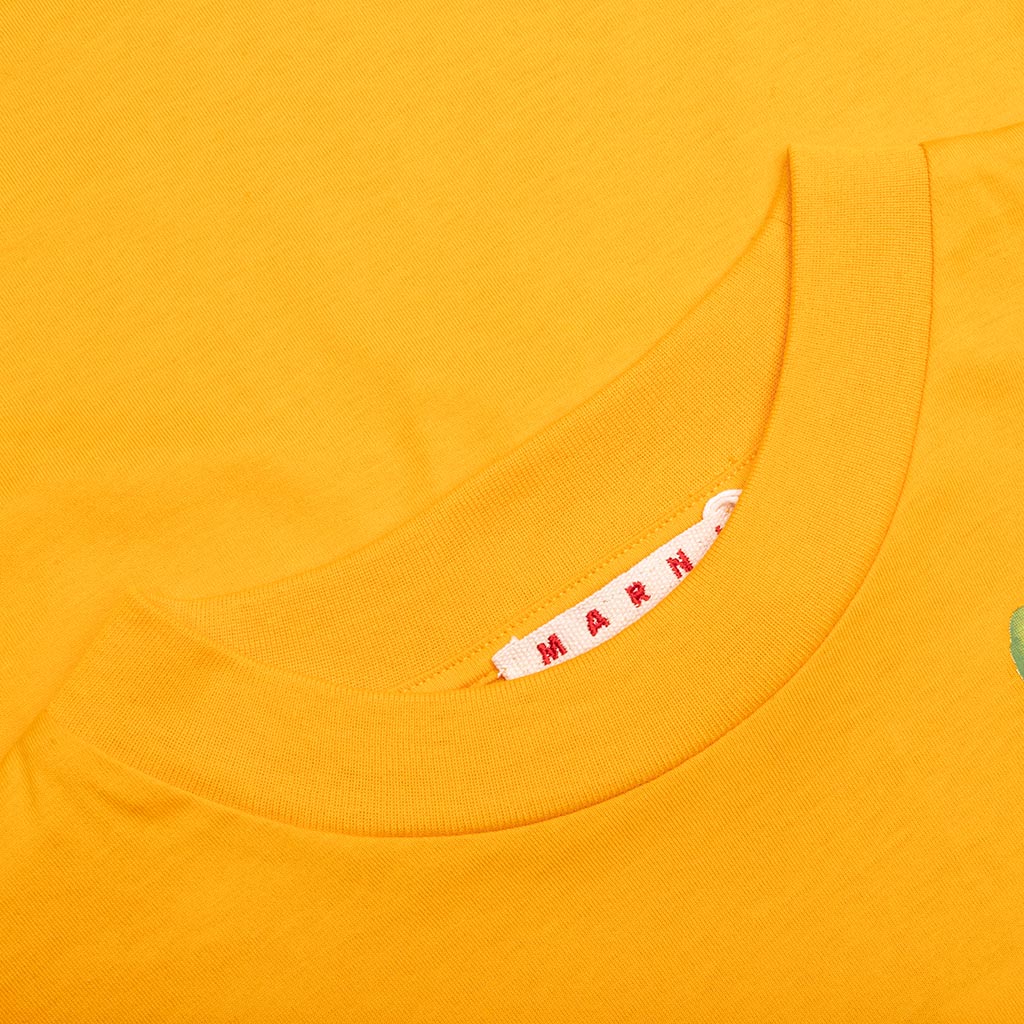 Organic Cotton T-Shirt With Marni Dripping Print- Light Orange - Image 3