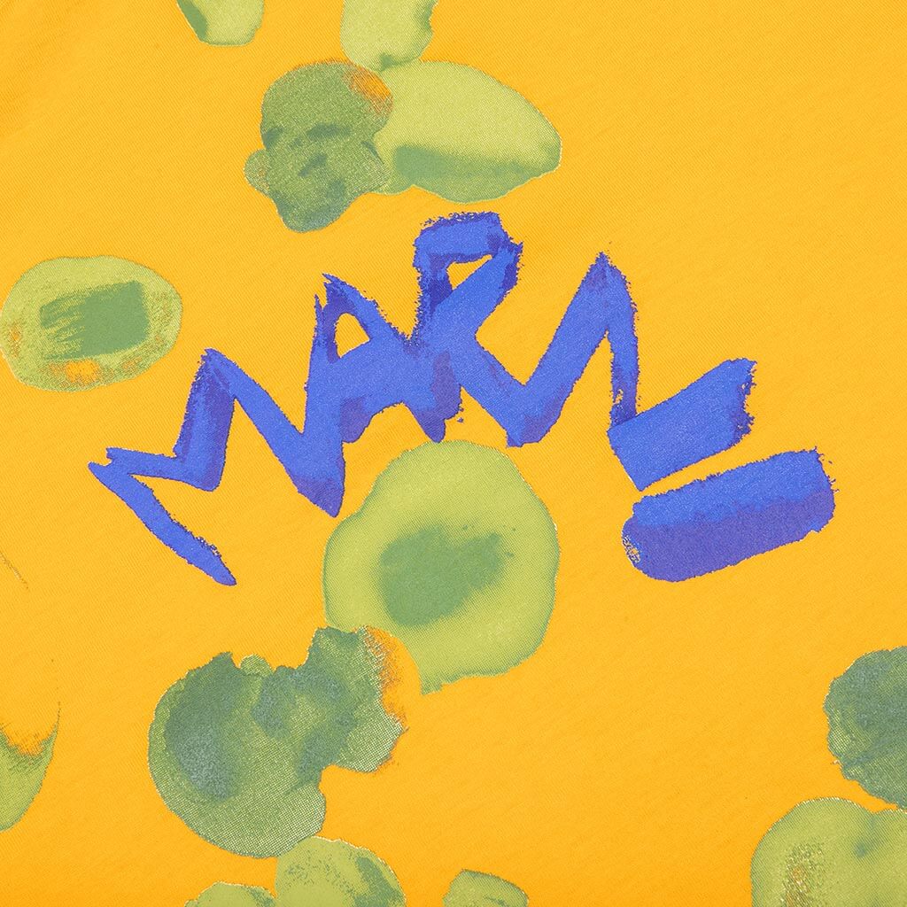Organic Cotton T-Shirt With Marni Dripping Print- Light Orange - Image 4