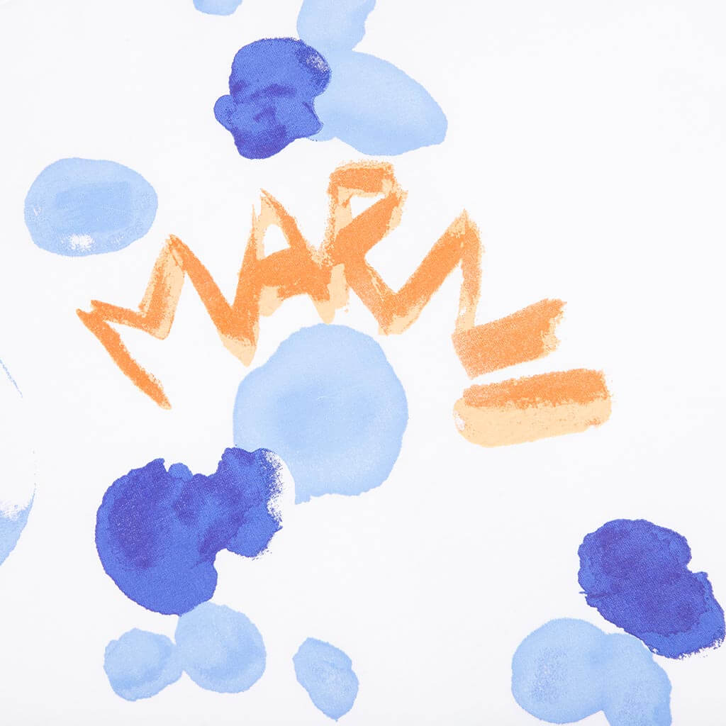 Organic Cotton T-Shirt With Marni Dripping Print - Lily White - Image 4