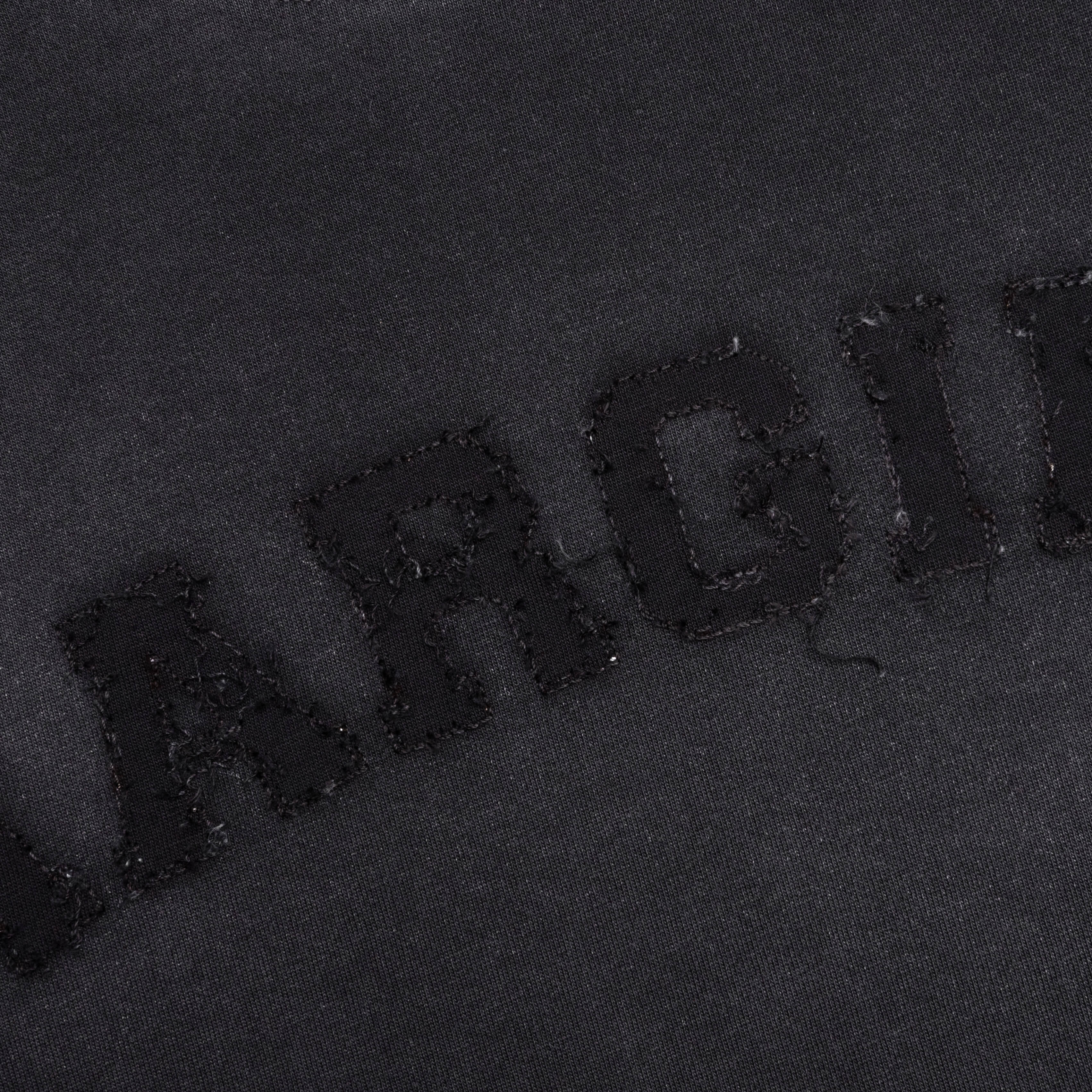 Distressed College Logo T-Shirt - Washed Black - Image 3
