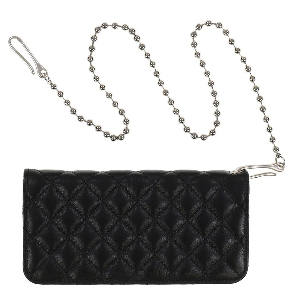 Chopper Quilted Long Wallet - Black - Image 2