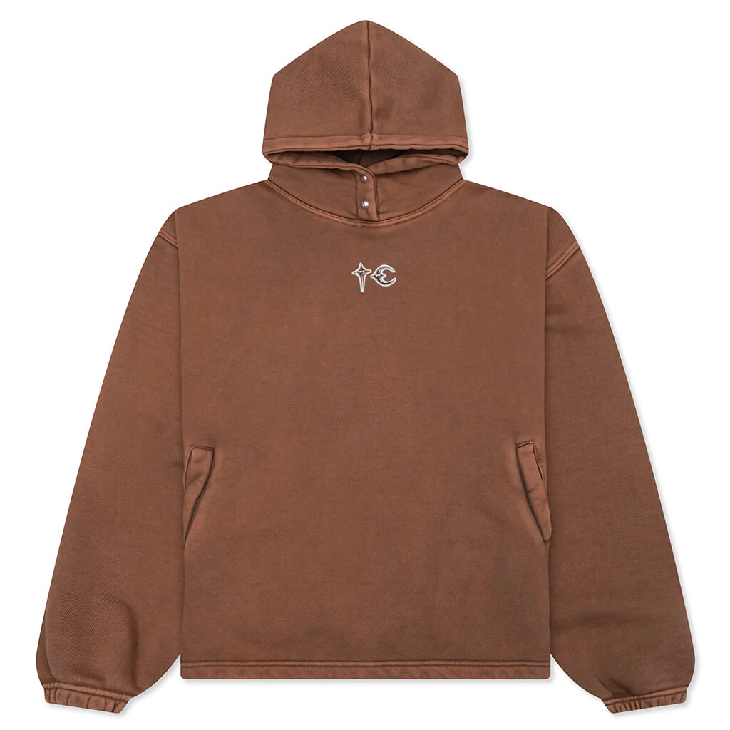 Devil Peace Patch Hoodie - Brown