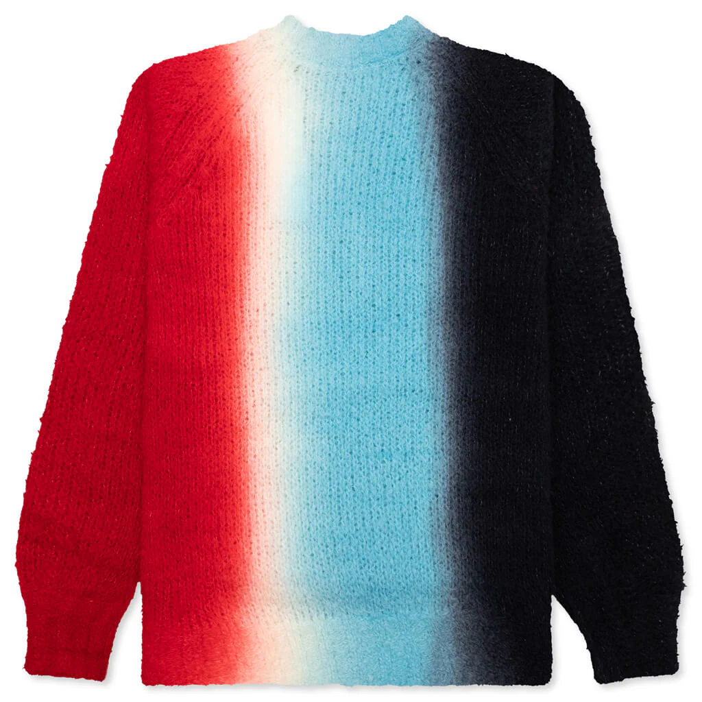 Tie Dye Knit Pullover - Black/Red - Image 2