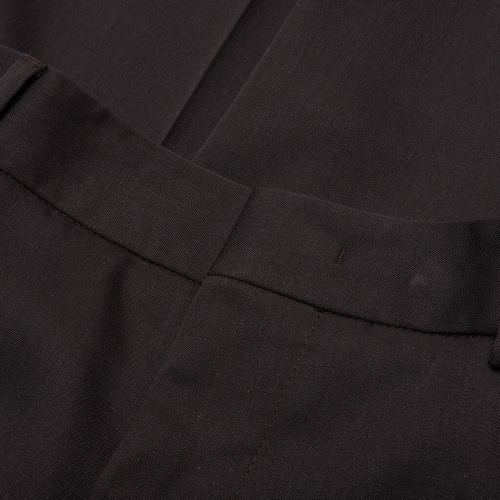 Straight Leg Gabardine Trouser D006 - Chocolate Brown - Image 3
