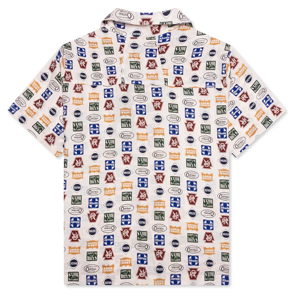 Trucker Print Silk Shirt - Multi - Image 2