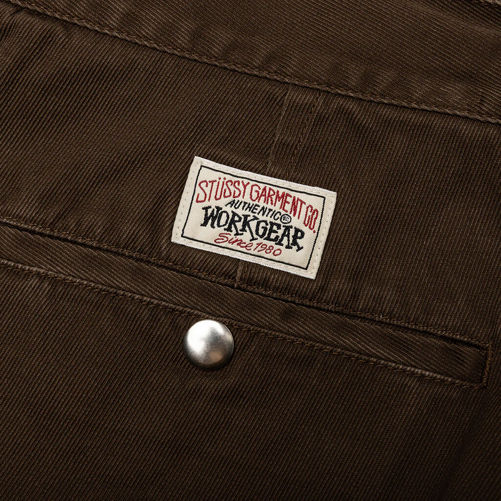Twill Workgear Trouser - Brown - Image 4