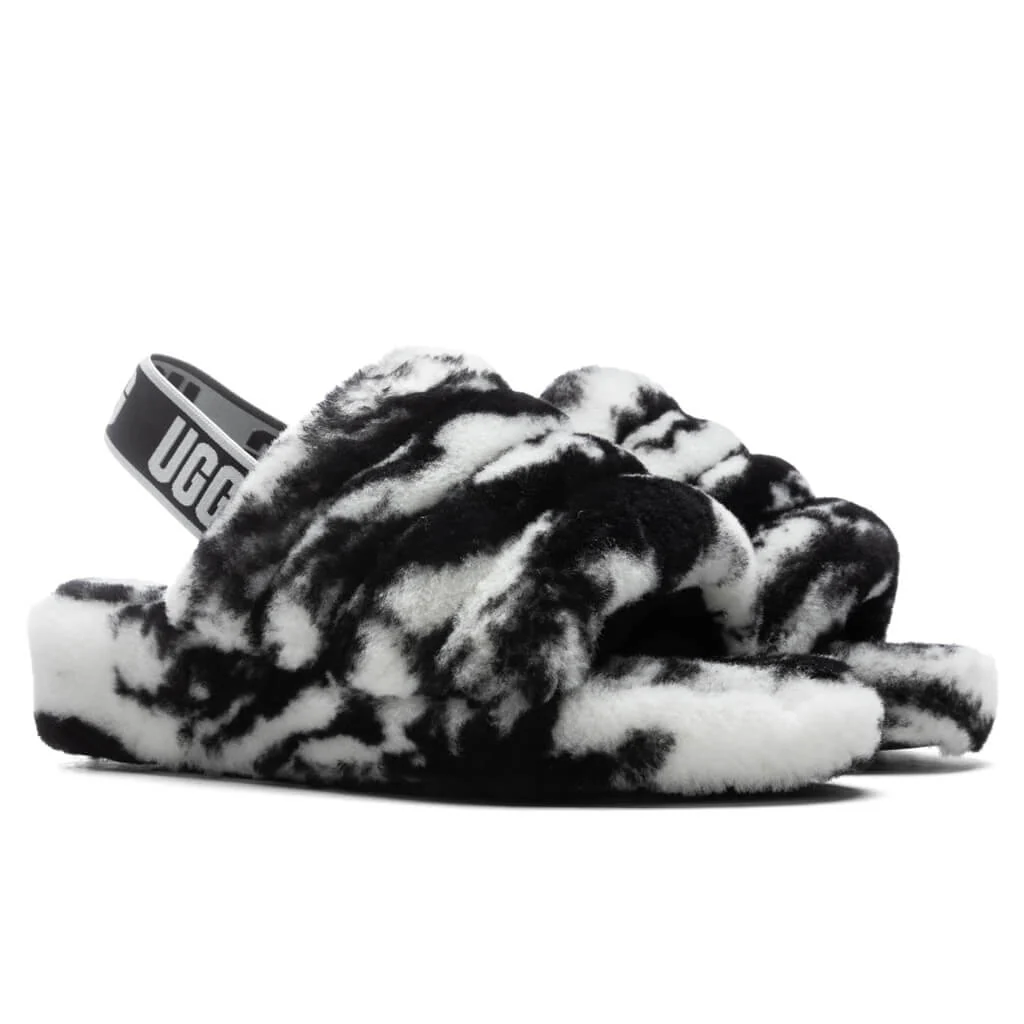 Women's Fluff Yeah Slide Marble - Black - Image 2