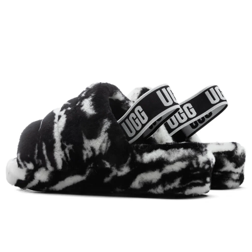 Women's Fluff Yeah Slide Marble - Black - Image 3