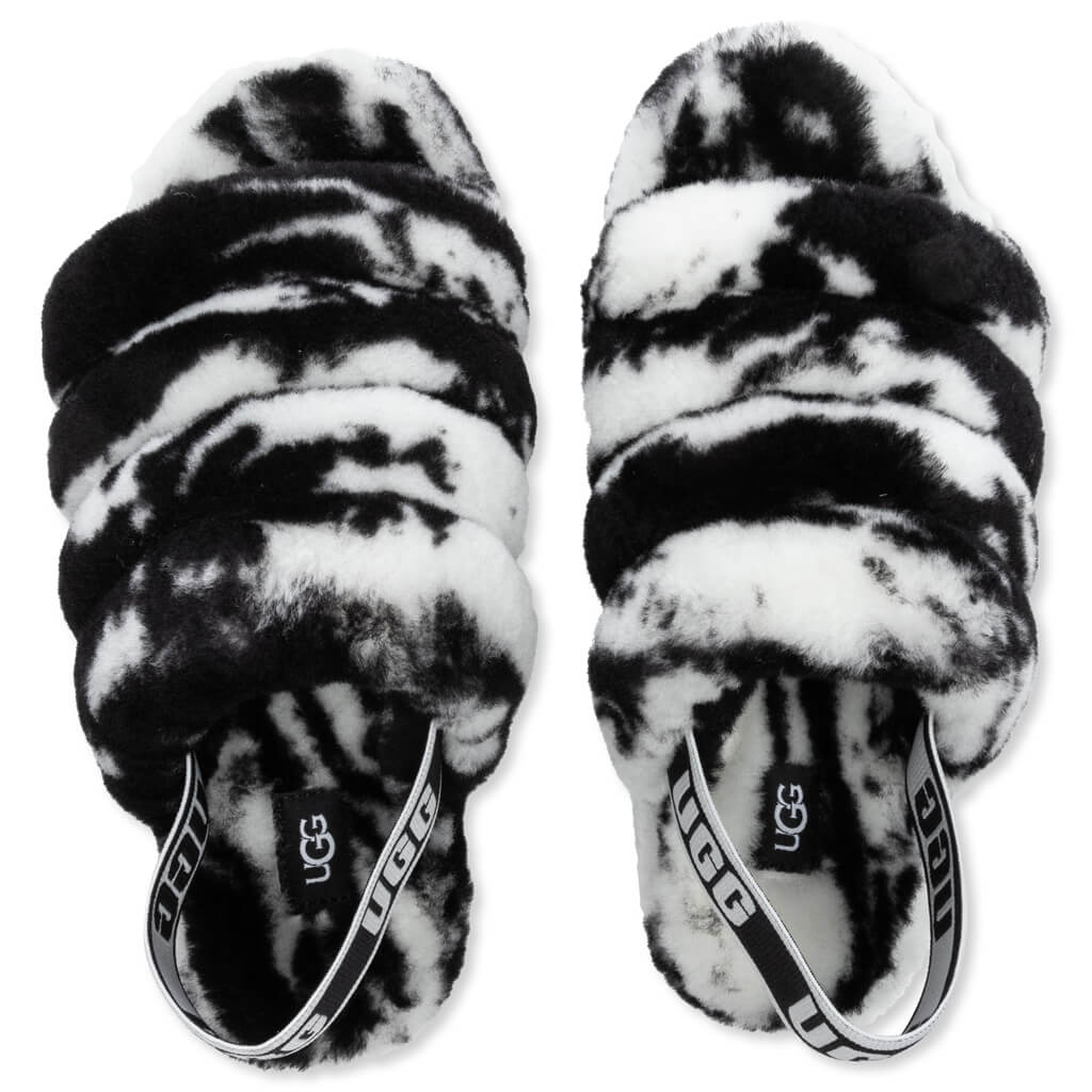 Women's Fluff Yeah Slide Marble - Black - Image 4