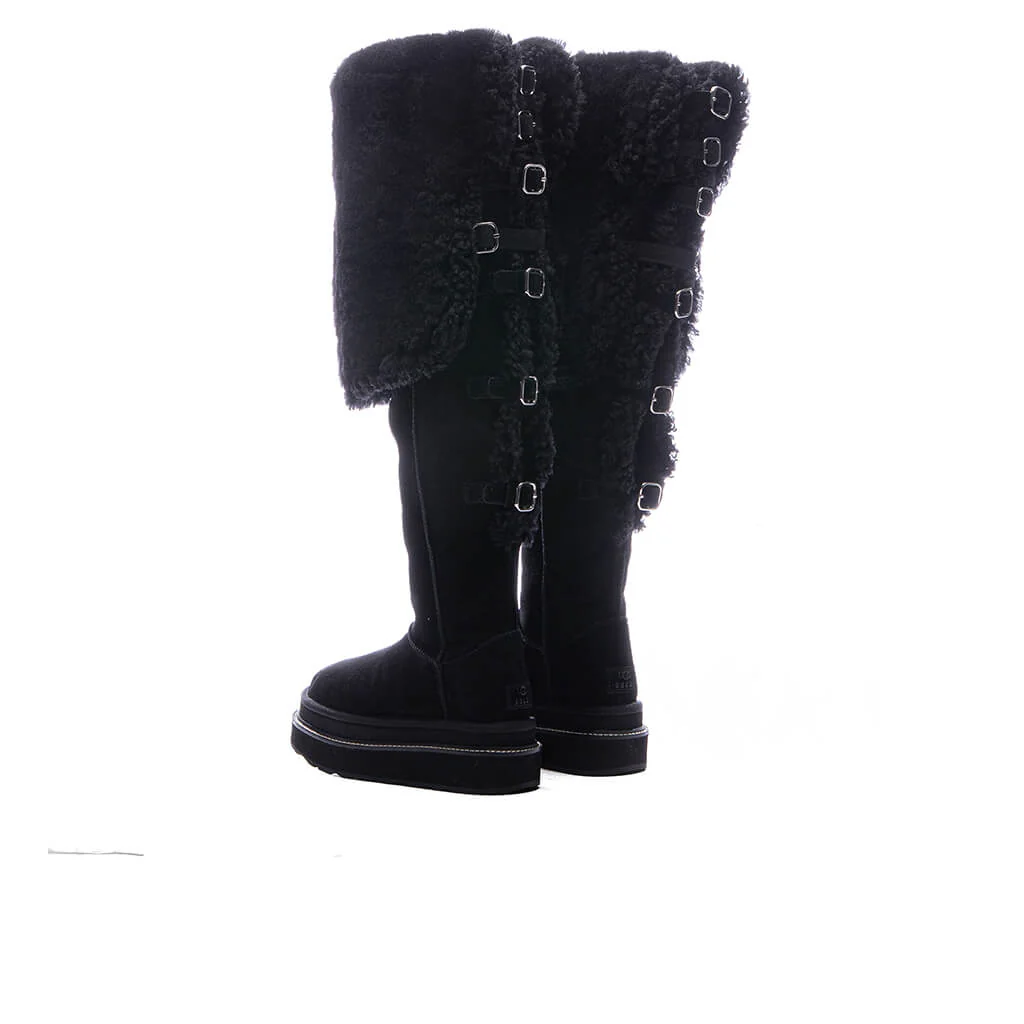 UGG x Sacai Women's Thigh High Boot - Black - Image 3