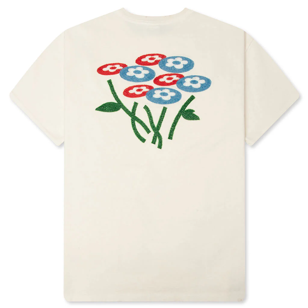 Beads Classic Flower Tee -  Washed Cream - Image 2