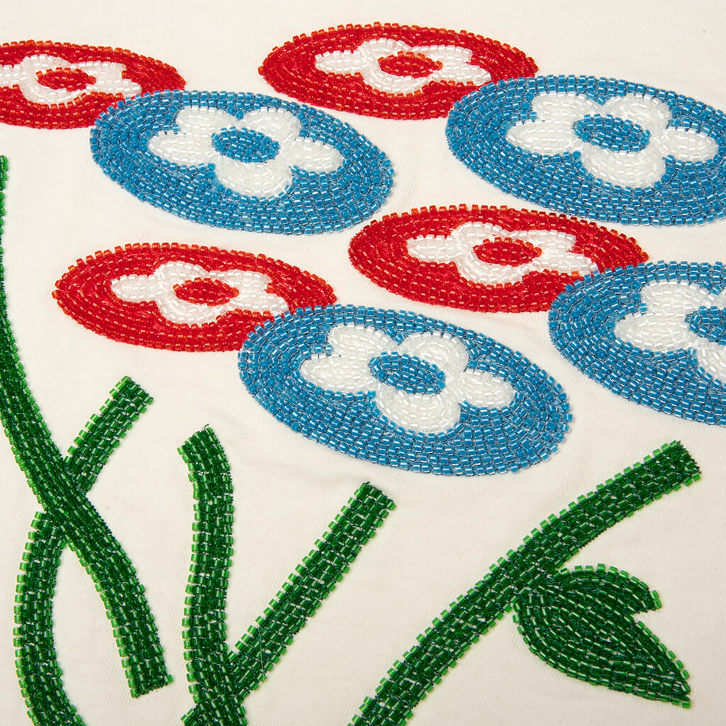 Beads Classic Flower Tee -  Washed Cream - Image 4