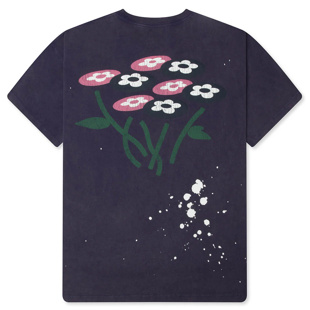 Paint Flower Bouquet Tee -  Washed Purple - Image 2