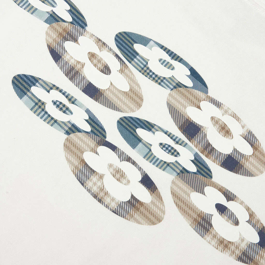 Plaid Two Flower Tee - White - Image 4