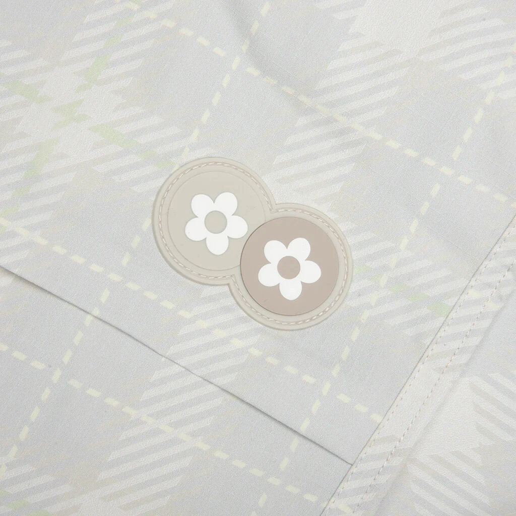 Plaid Windbreaker Pants - Cream - Image 4