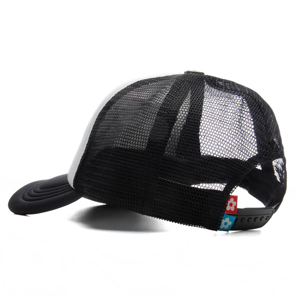 AirBrush Flower Trucker Hat - Black - Image 4