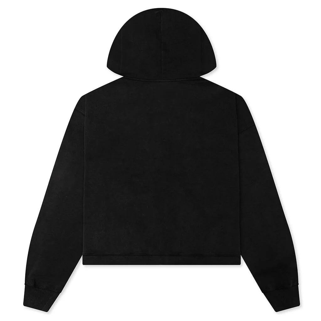 AirBrush Flower Zip-Up Hoodie - Black - Image 2