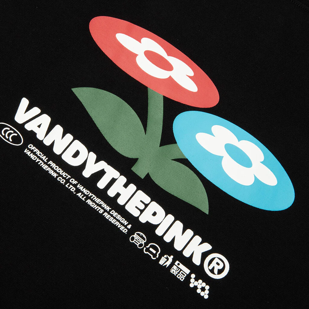 Two Flower Tee - Black - Image 3