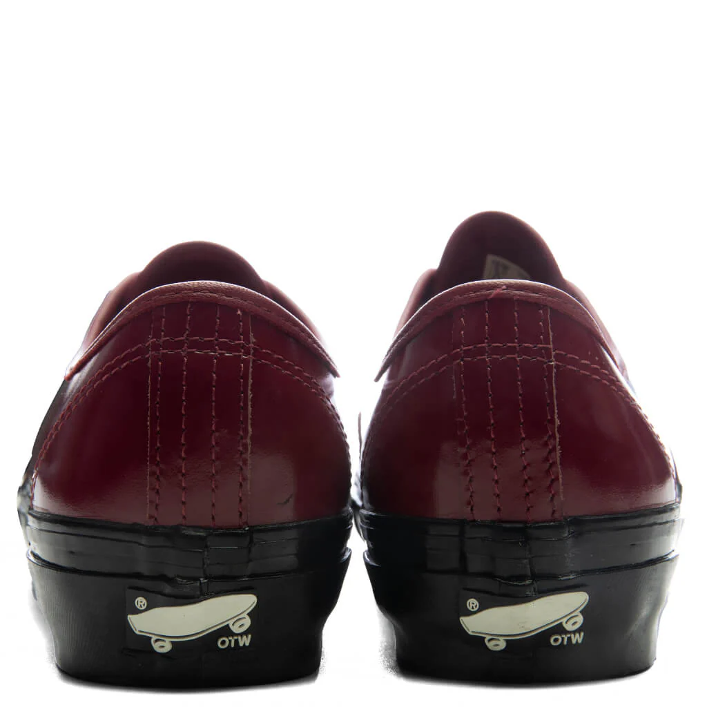 OTW Premium Authentic 44 Siped Vibram Gloss Leather - Burgundy Red/Black - Image 4