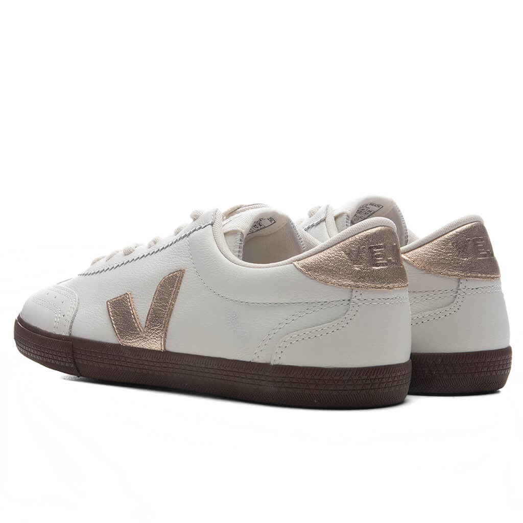 Women's Volley Leather - White/Platine/Bark - Image 3