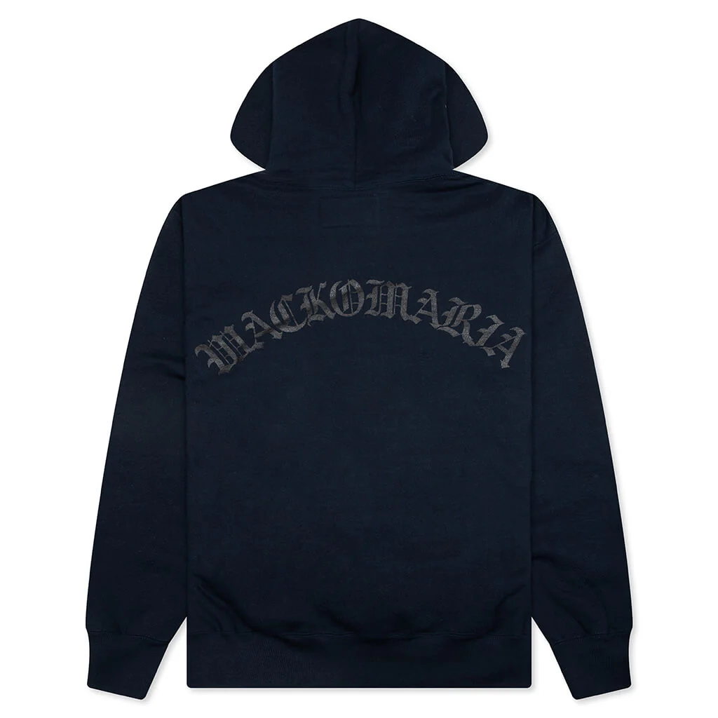 Heavyweight Full Zip Hooded Sweatshirt Type 2 - Navy - Image 2