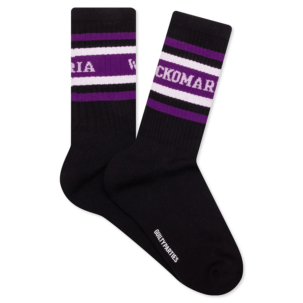 Skater Socks Type 1 - Black/Purple