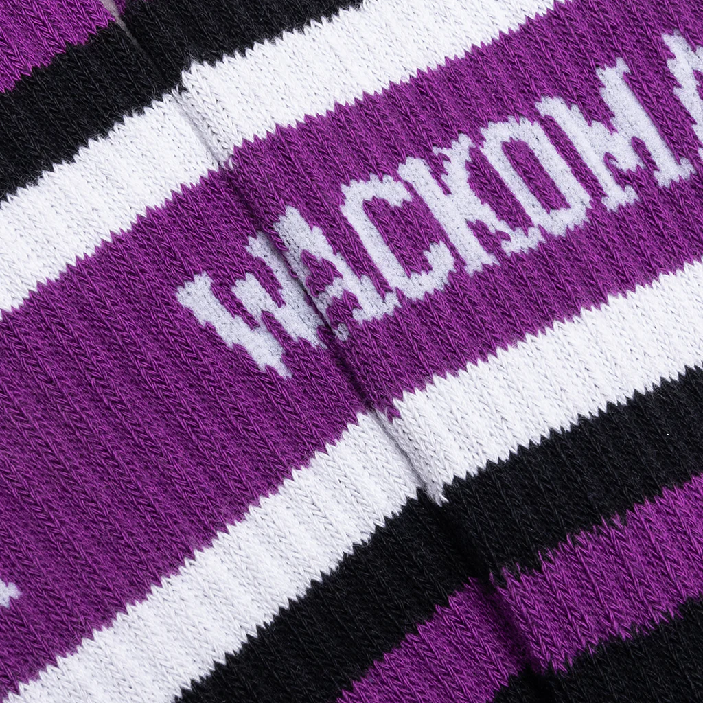 Skater Socks Type 1 - Black/Purple - Image 2