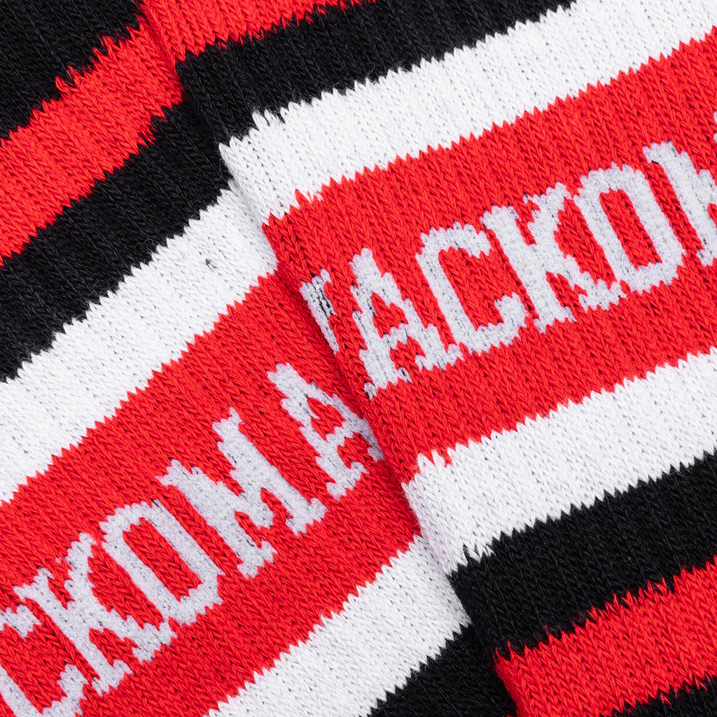 Skater Socks Type 1 - Black/Red - Image 2