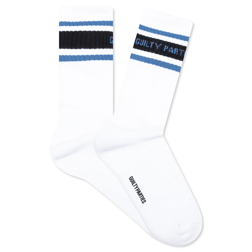 Skater Socks Type 2 - White/Light Blue
